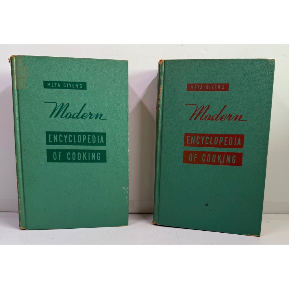 Vintage Meta Given's Modern Encyclopedia of Cooking Vol 1 & 2 Cookbook Set 1950s